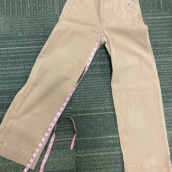 SPANX STRETCH TWILL CROPPED WIDE LEG PANT Size XS Light Cedar Color - Picture 9 of 13